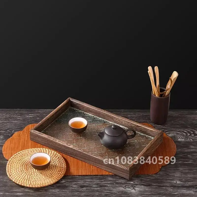 Coffeeware Teaware Tea Tray Modern Luxury Dish Home Glass Nordic Tray Serving Food Bandeja De Vidro Tea Tools Accessories