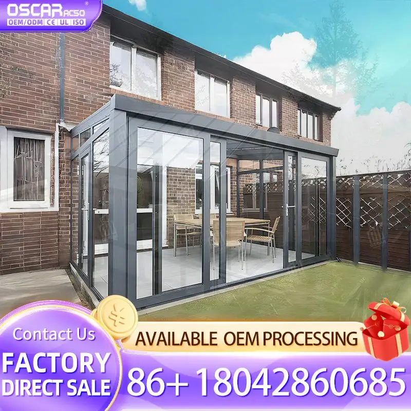 

Customized Aluminum Structure Model Glass Sunroom Awning for Sale in Gardens Balconies and Patios sunroom