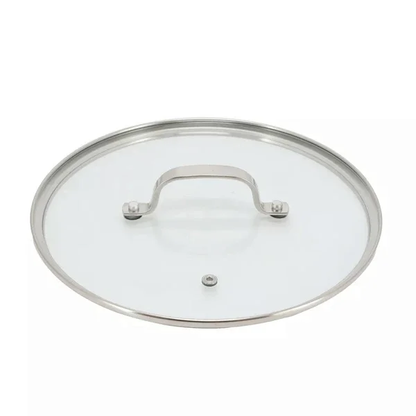 مقلاة عميقة غير لاصقة مقاس 10 بوصة و3 طبقات من الفولاذ المقاوم للصدأ مع غطاء #2