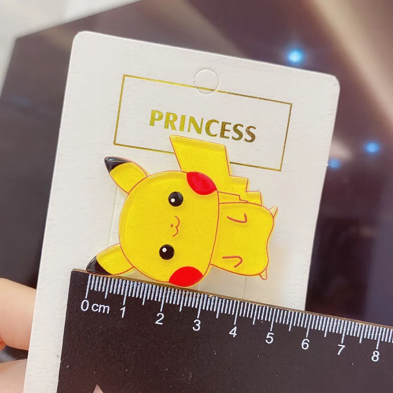 Pokemon Pikachu Hairpins Childrens Anime Figures Pikachu Acrylic Hair Accessories Set Cartoon Duckbill Clip Girls Birthday Gift