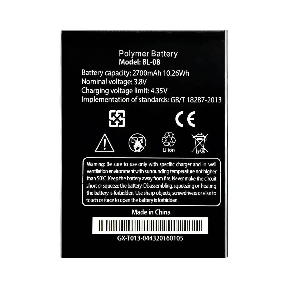 

Long Lasting Mobile Phone Battery BL-08 2700Mah For Thl 2015 Lightweight