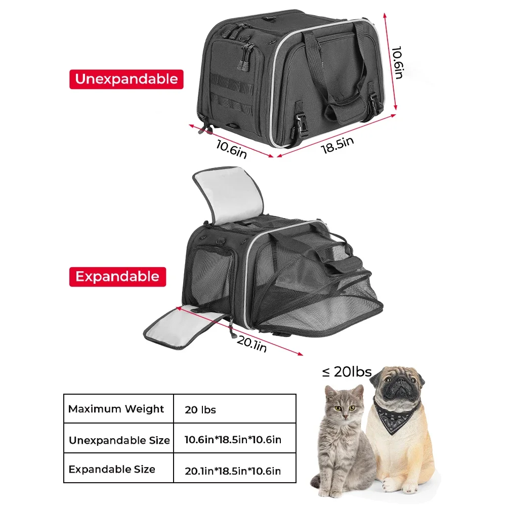 Motorcycle Dog/Cat Carrier Bag 20lbs Portable Pet Carrier Airline Approved for Touring Street Glide Road Glide Road King Pet Bag