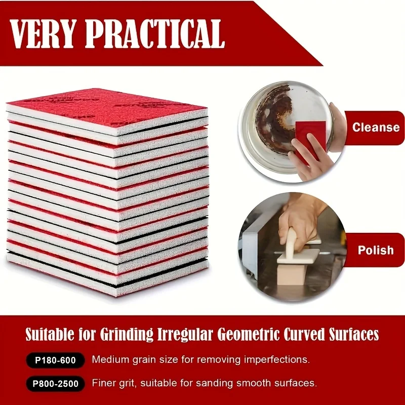 10 قطعة 75x100 مللي متر الرملي الإسفنج الترا غرامة الرملي الإسفنج منصات لينة رغوة الرمال كتلة الرطب الصنفرة لنموذج دريوال الخشب المعدني #3