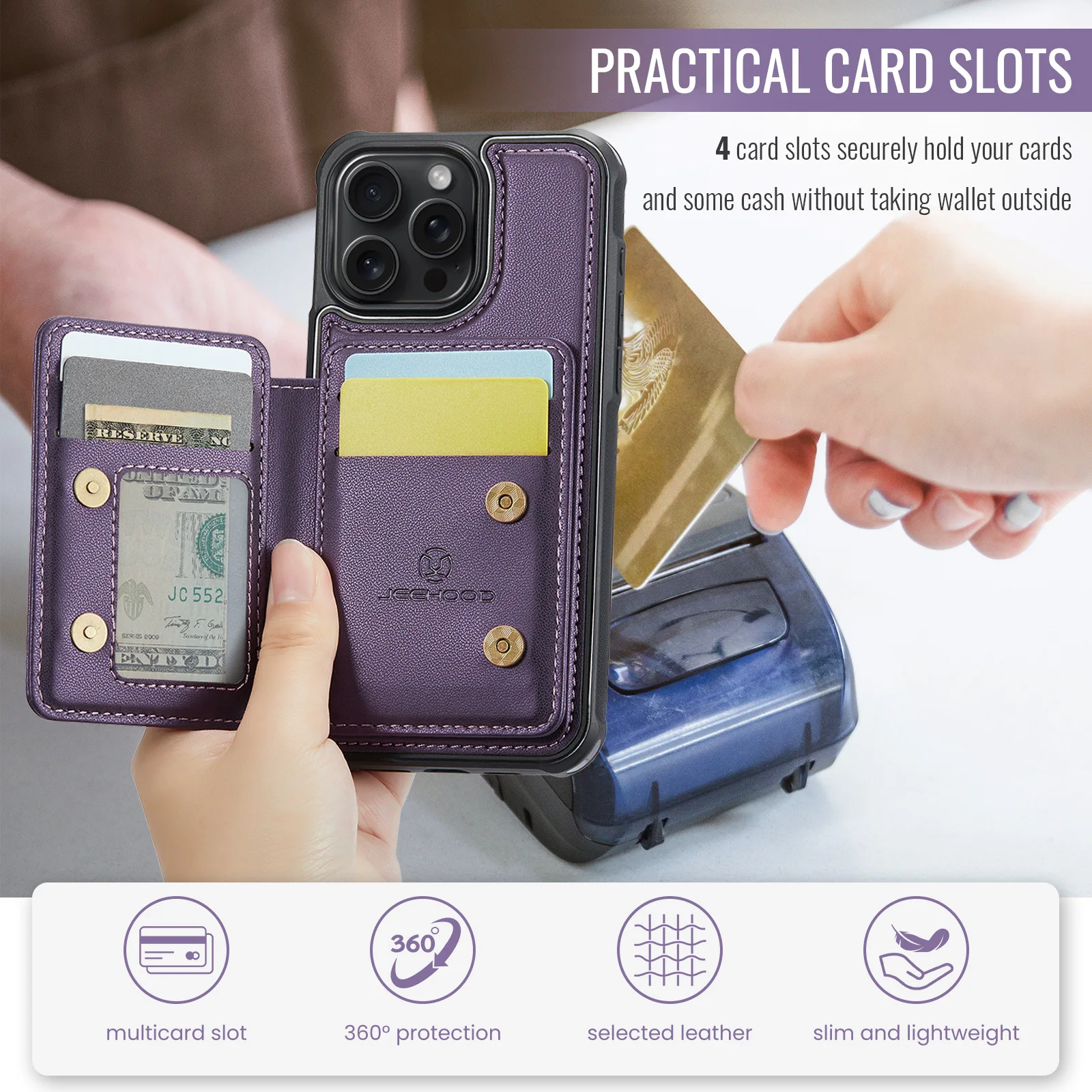 2 in 1 Magnetic Leather Phone Case for iPhone 13 11 12 14 15 16 17 18 Pro Max 16 Plus Holder Stand Wallet Card Slots Bag Cover