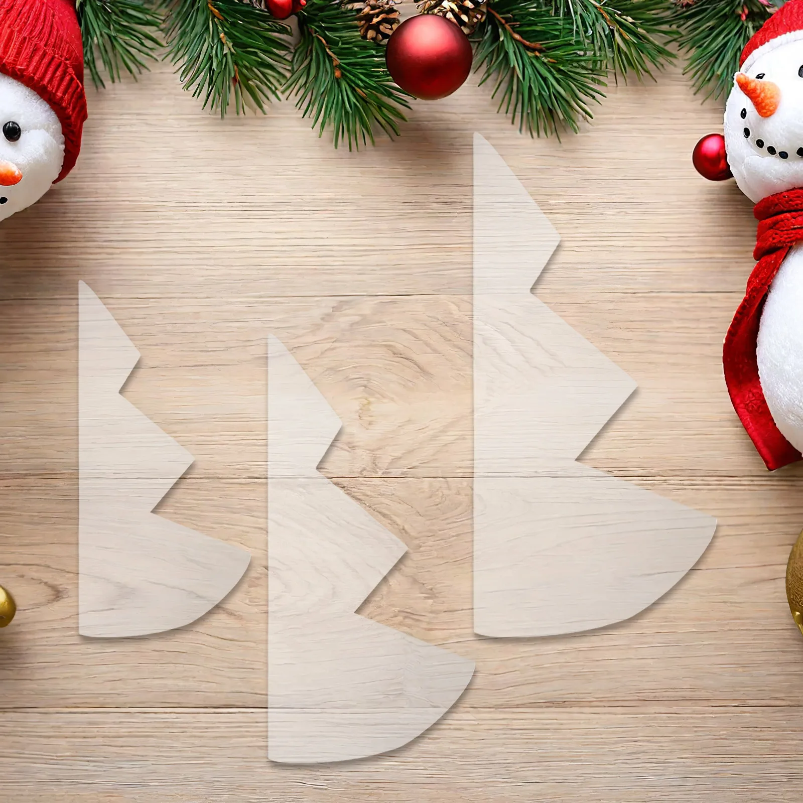 

3Pcs Christmas Tree Patchwork Templates Acrylic Sewing Stencils DIY Fabric Quilting Holiday Decor Xmas Craft Tools