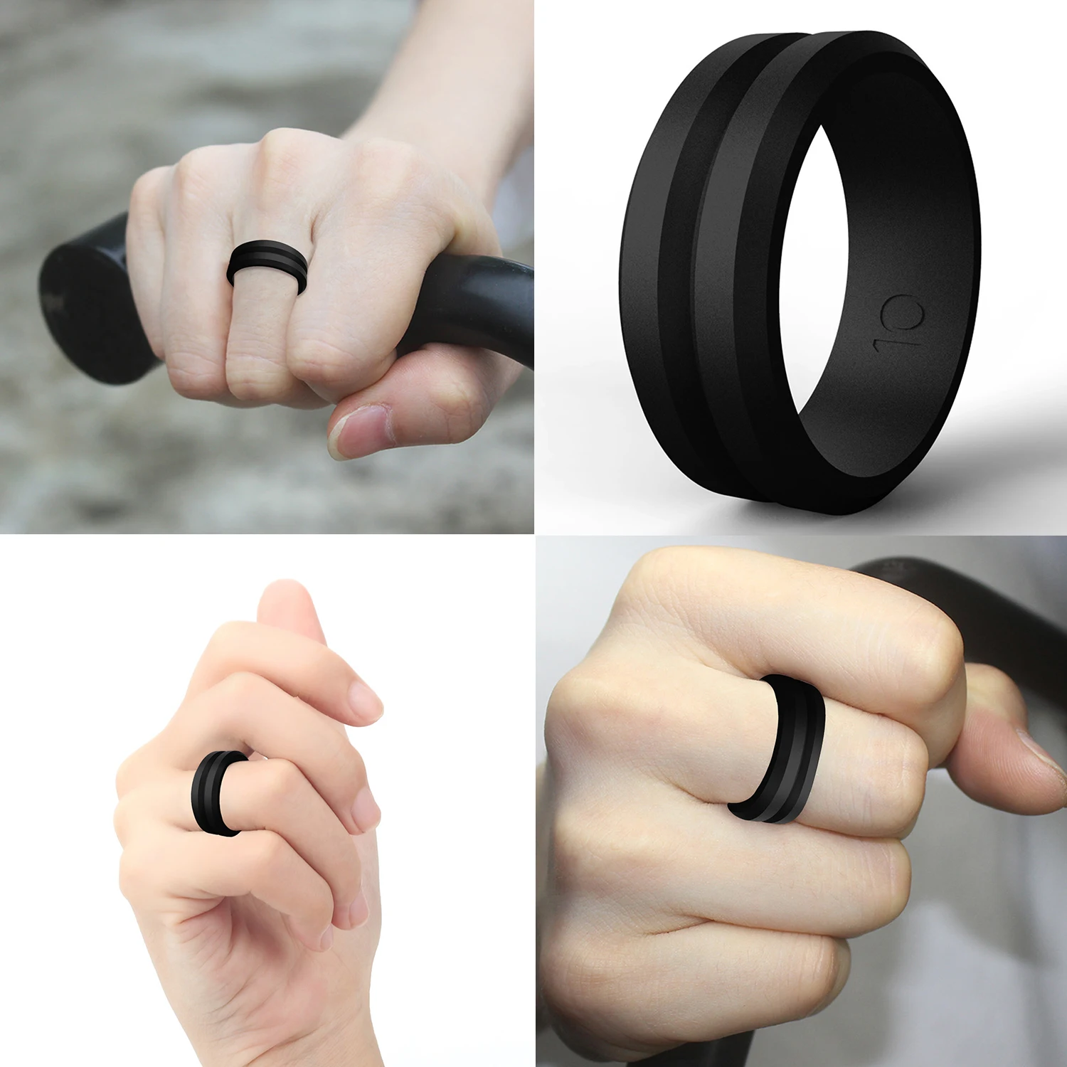 1PC V-shaped 8MM Silicone Rings Men Women Lightweight Silicone Finger Ring For Wedding Rubber Bands Outdoor Running Jewelry image 5