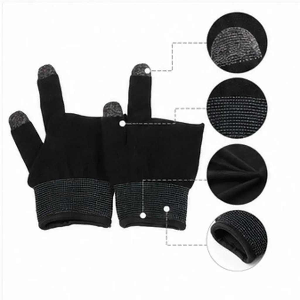 1Pair Touchscreen Finger Gaming Gloves Anti-Sweat Breathable Non-Slip Gloves for Phone Game Thumb Sleeves Mobile Gaming