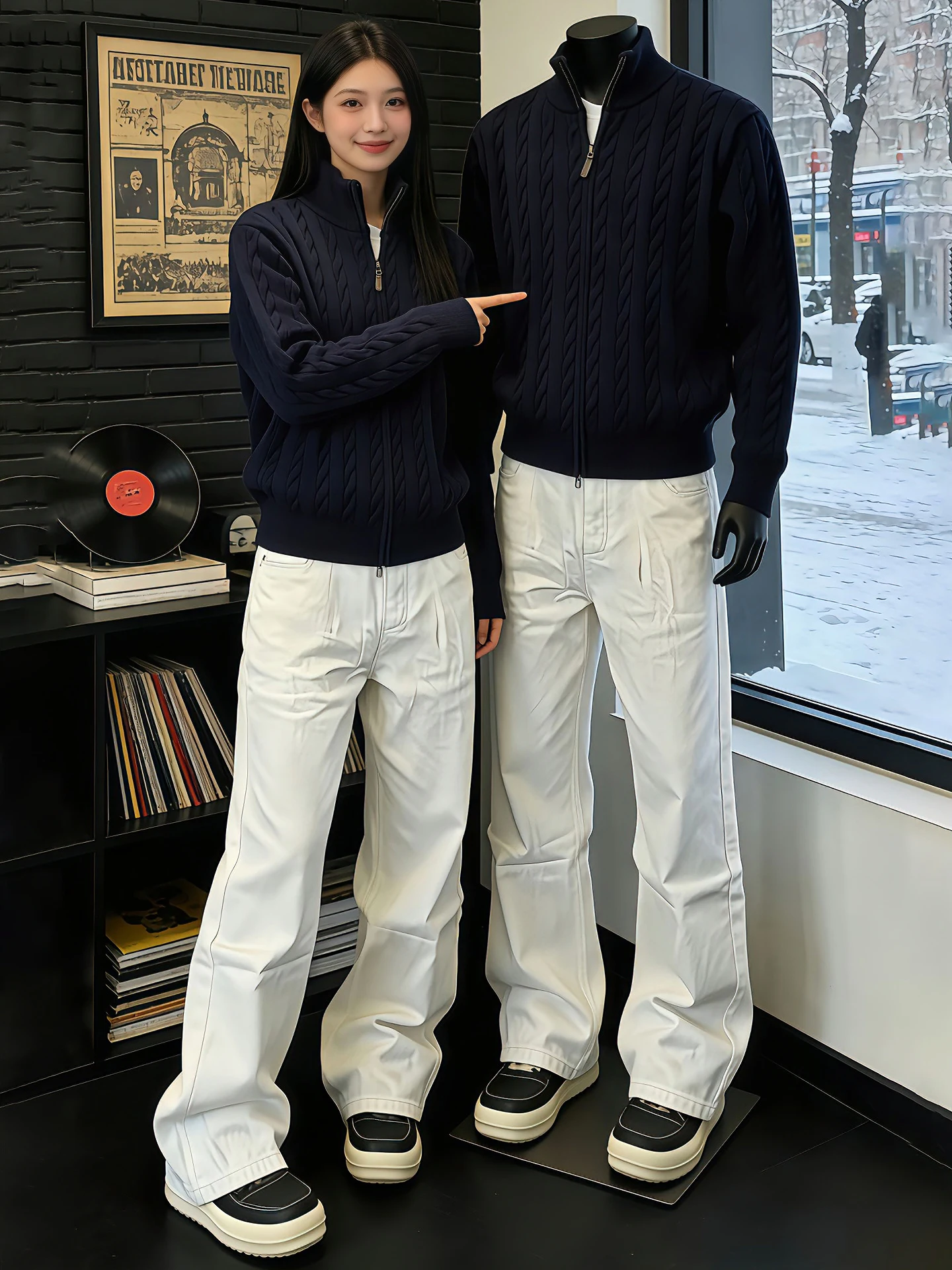 

White Wide Leg Jeans Men Women American High Street Cleanfit Pants Slim Straight Not Tight Micro Flared Jeans Casual Wear