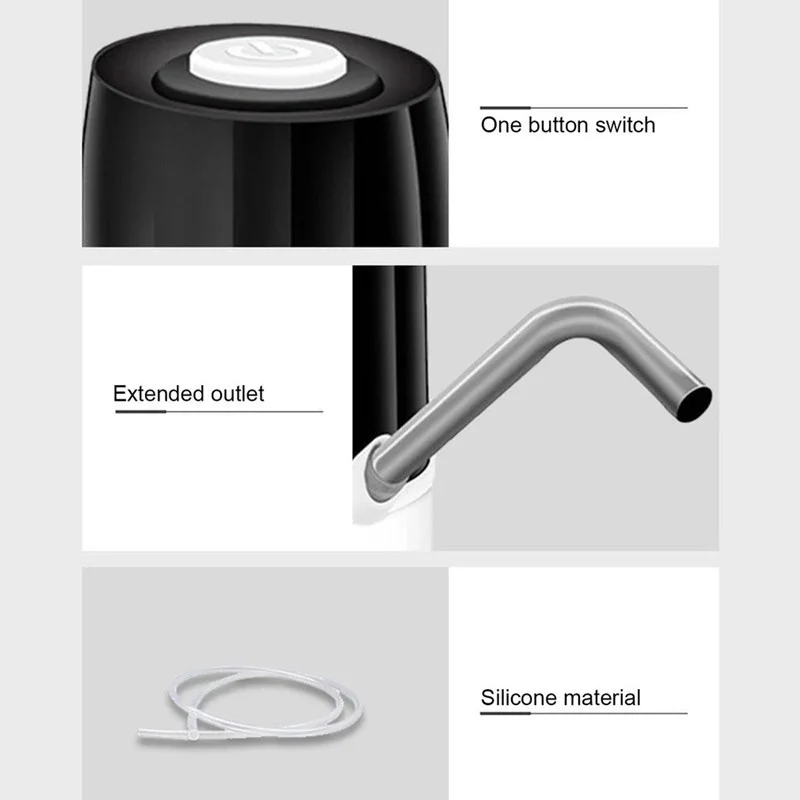 Dispensador de bomba de agua portátil y eléctrico, fuente de bebida automática, botella de carga USB, para 4,5-19 litros