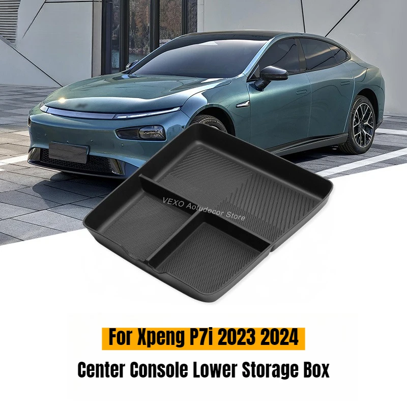 

‌ Для Xpeng P7i 2023-2024: Нескользящий органайзер-лоток для нижнего отсека центральной консоли электромобиля, аксессуары для хранения и порядка