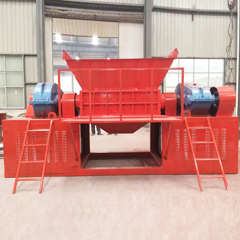 Automatic Double Shaft Wast Tire Shredder Equipment Double Shaft Rubber Shredder Crushing Machines Multifunctional Shredder Sale