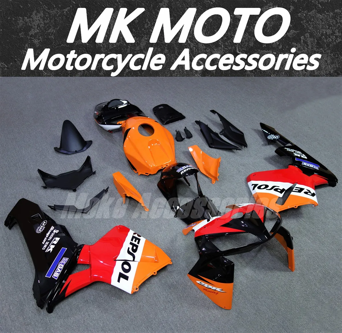 Motorbicikli fairings készlet illeszkedő számára cbr600rr 2005-2006 Karosszéria állítsa Magas légnyomású levegő minőségű ABS Nedves folt Új Vörös biliárdgolyó Ágcsernyő Narancsszínű