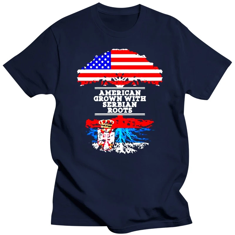 Create T Shirt For Men Letter American Grown With Serbian Roots T Shirts Army Green Gents Tee Shirt High Quality