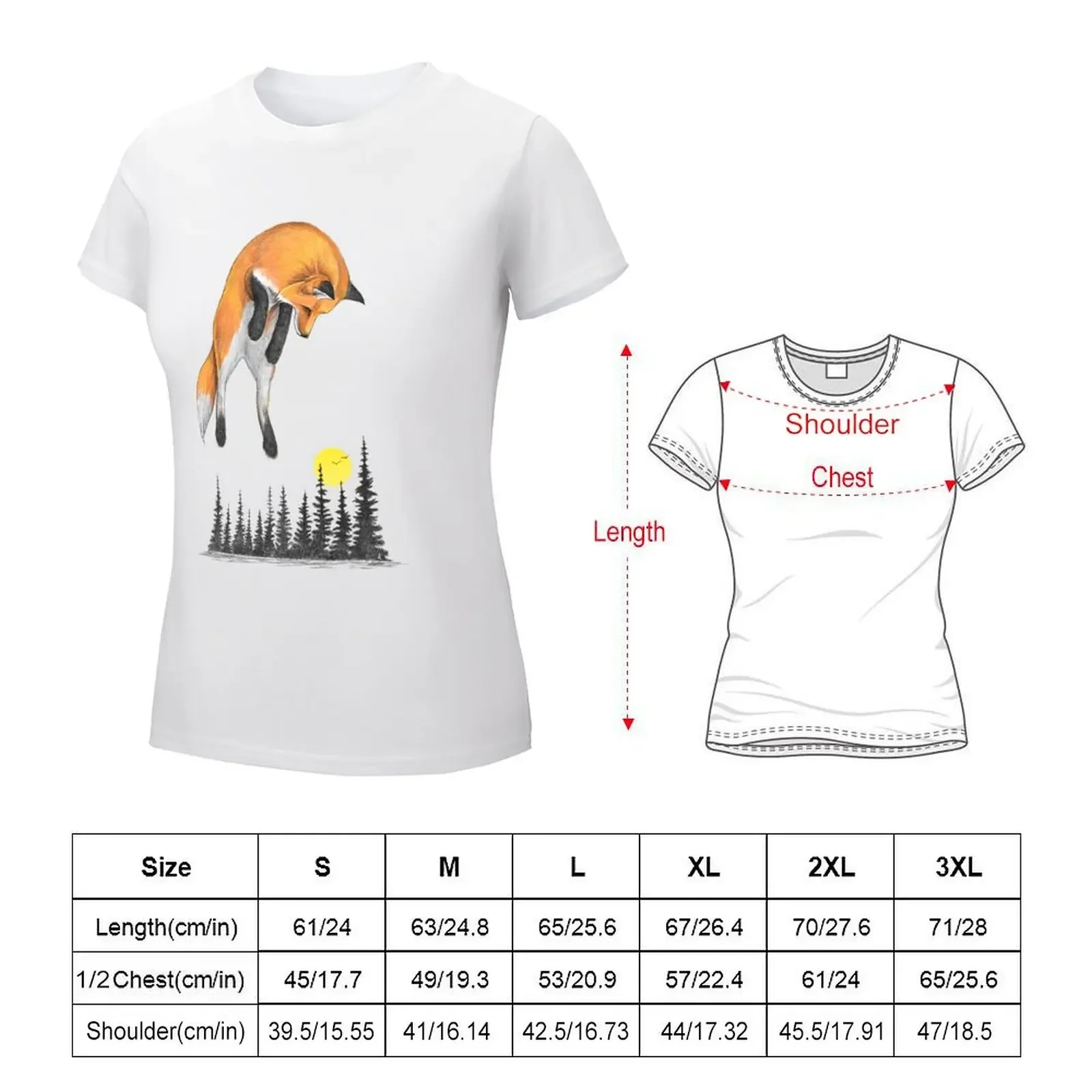 Fox on the hunt T-shirt vintage clothes summer clothes summer tops T-shirt Women