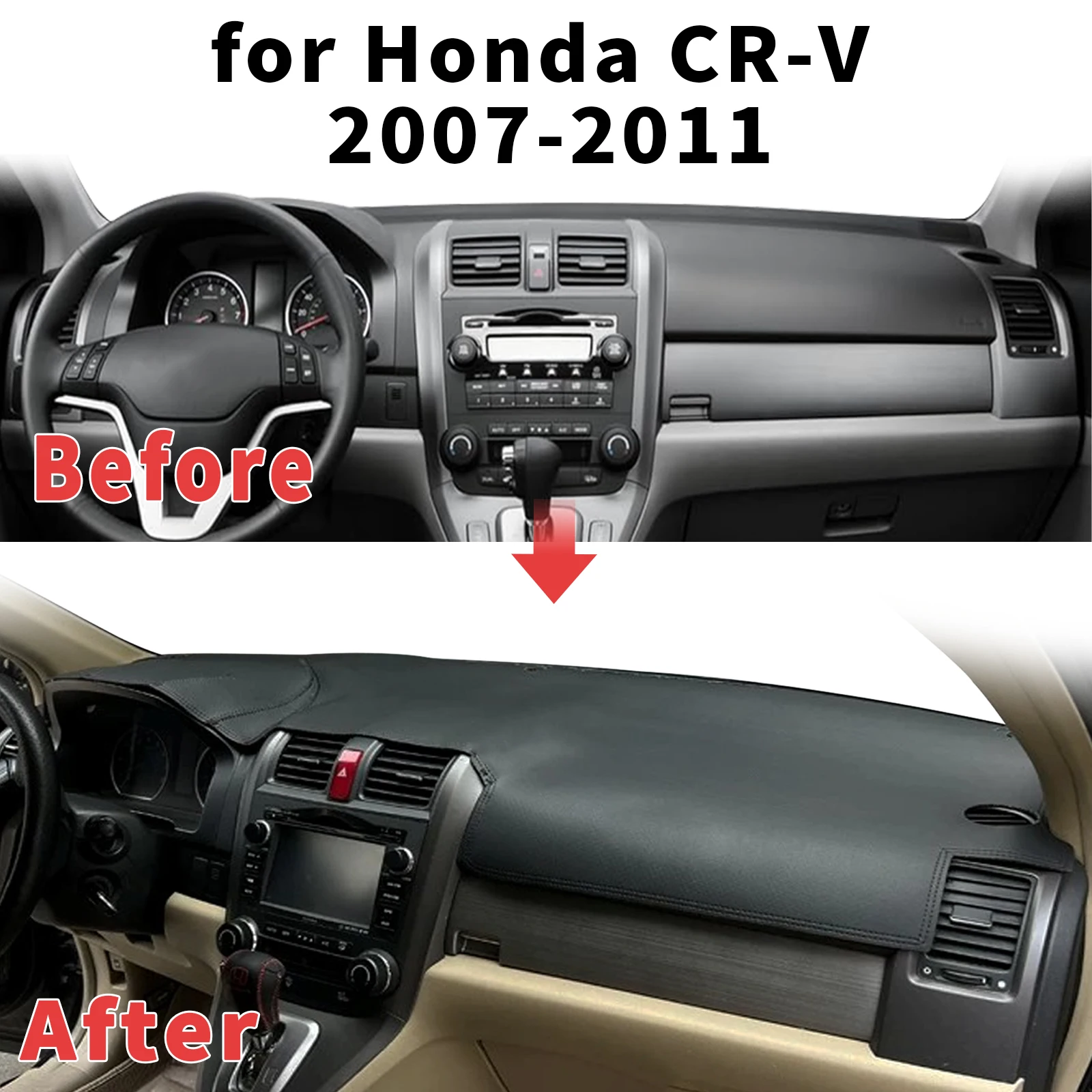 ホンダ-crv-cr-v-2007-2011年式用-ダッシュボードカバー、日よけ、防眩・紫外線カットカーペットマット、自動車用ダッシュマット