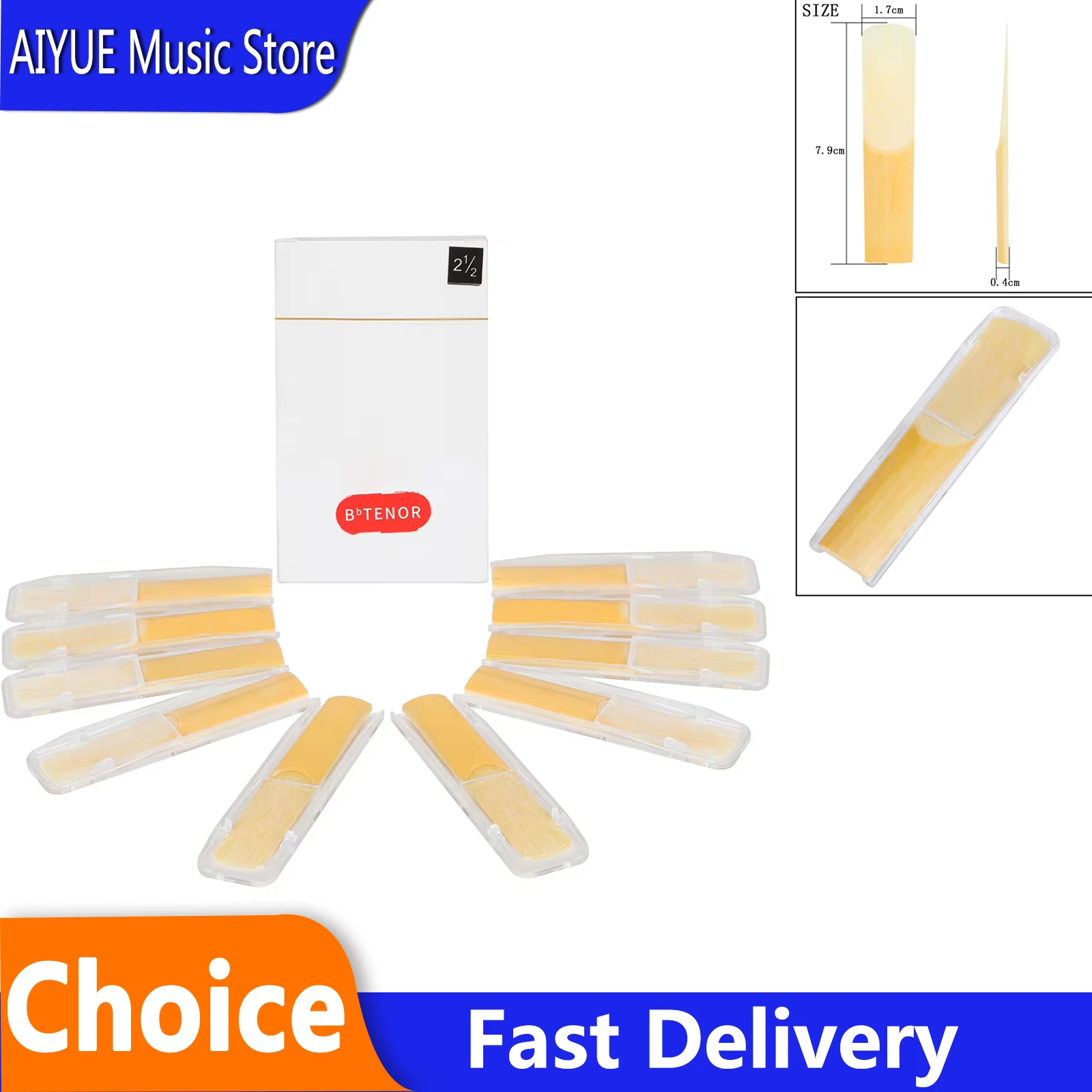 

10 шт. трости 2.5 Bb для альт- и тенор-кларнетов, аксессуары для саксофона, запасные части для профессиональных деревянных духовых инструментов