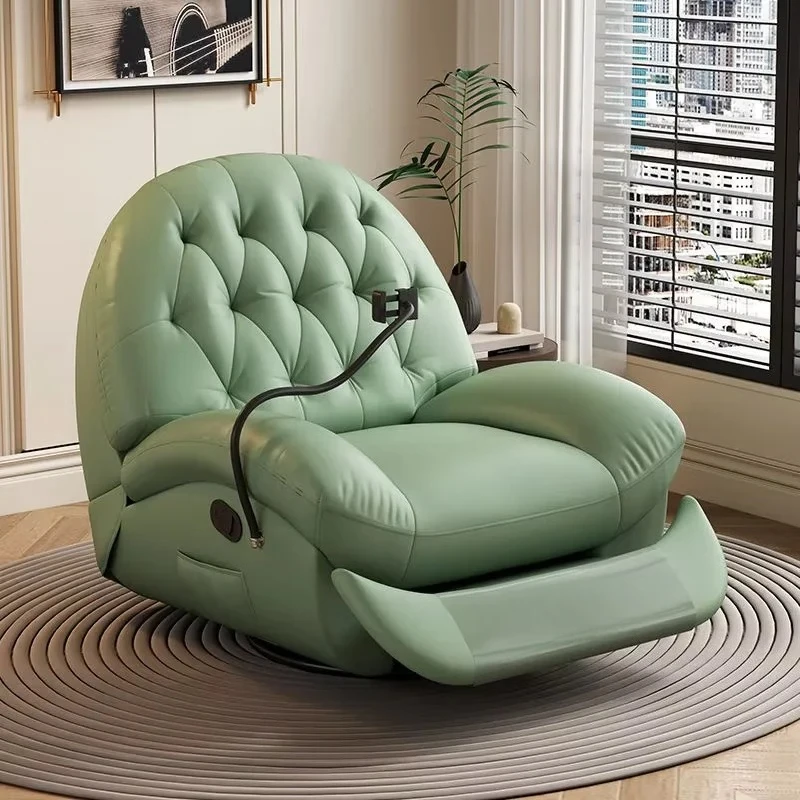Compact Multifunctional Electric Recliner Sofa Relaxing Lounge Chair for Living Room or Balcony Adjustable for Sitting Sleeping
