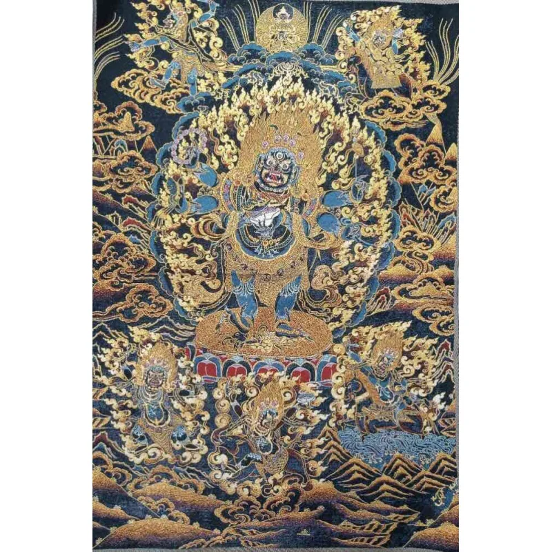 Factory Wholesale Vintage Brocade Thangka Embroidered Painting Tibet Gold Calligraphy and Painting Brocade 2 Optional