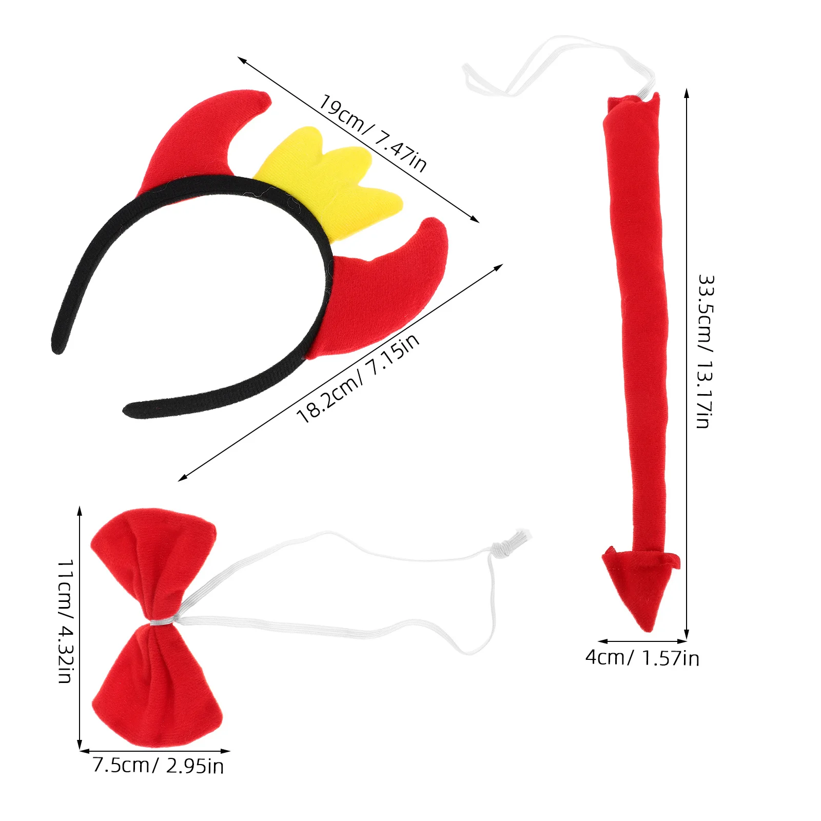 1세트 황소 뿔 머리띠 악마 뿔과 꼬리 코스튬 키트 할로윈 가면 파티 코스프레 카니발 액세서리 세트