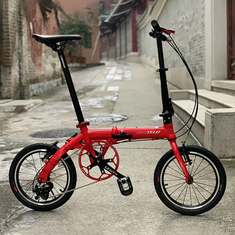 16 Inch Folding Bike 3-Speeds Commuting Bicycle Aluminum Alloy Frame Mini Velo BMX Foldable Pedals V-brake