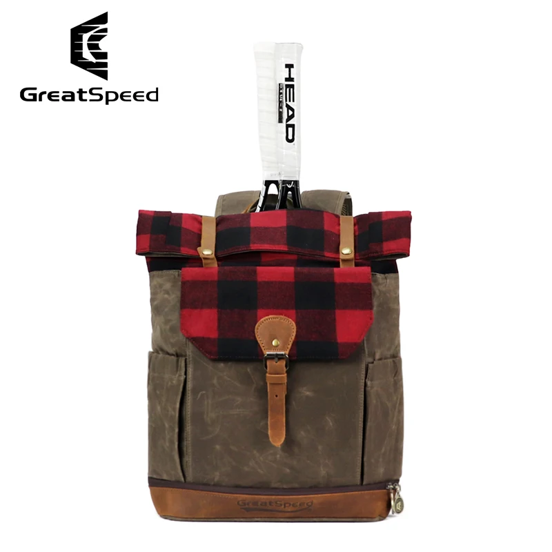 High Quality Tennis Racquet Backpack Portable Squash Padel Pickleball Tennis Bag Tenis Racket Bag Canvas Leather Sport Backpack