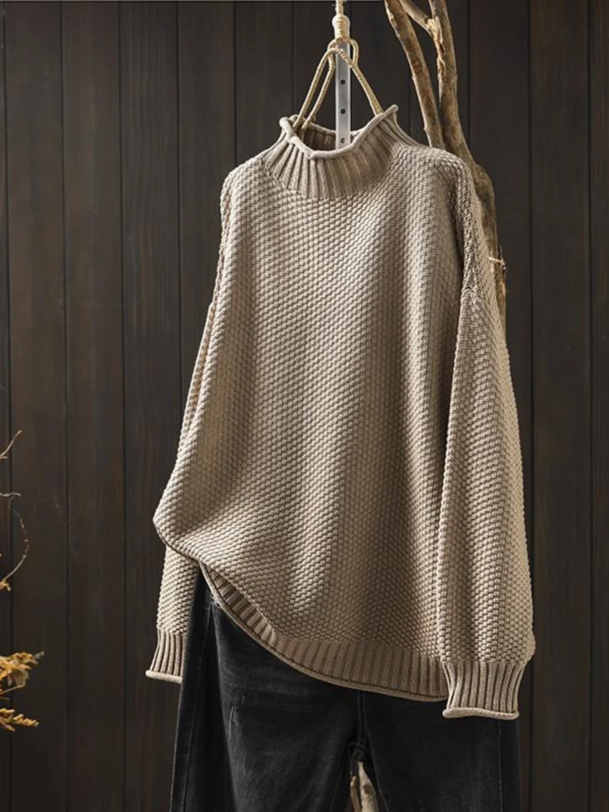 Coupe ample dames pull tricoté aérien Sle Base irt rue Sle tricots amples rond Ne Long Sve humidité ng