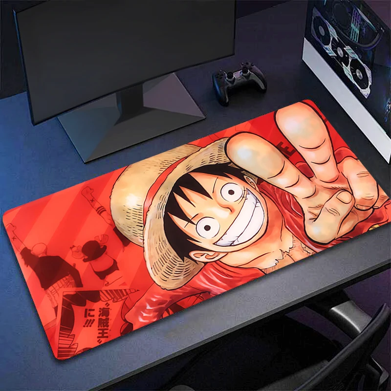 Large Gaming Mousepad O-one P-pieces L-luffy XXL Keyboard Pad Gamer Mouse Pad on The Table Speed Desk Mat 90x40 Soft Mouse Mats