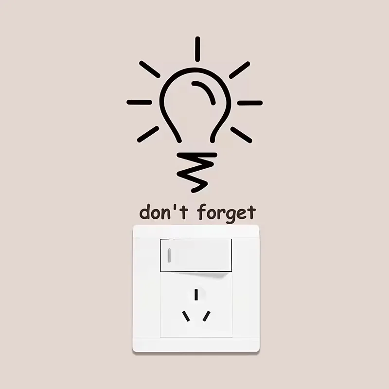 1pc Creative Light Bulb Pattern Room Wall Switch Panel Decorative Sticker, Living Room, Bedroom Entrance And Air Conditioning Co