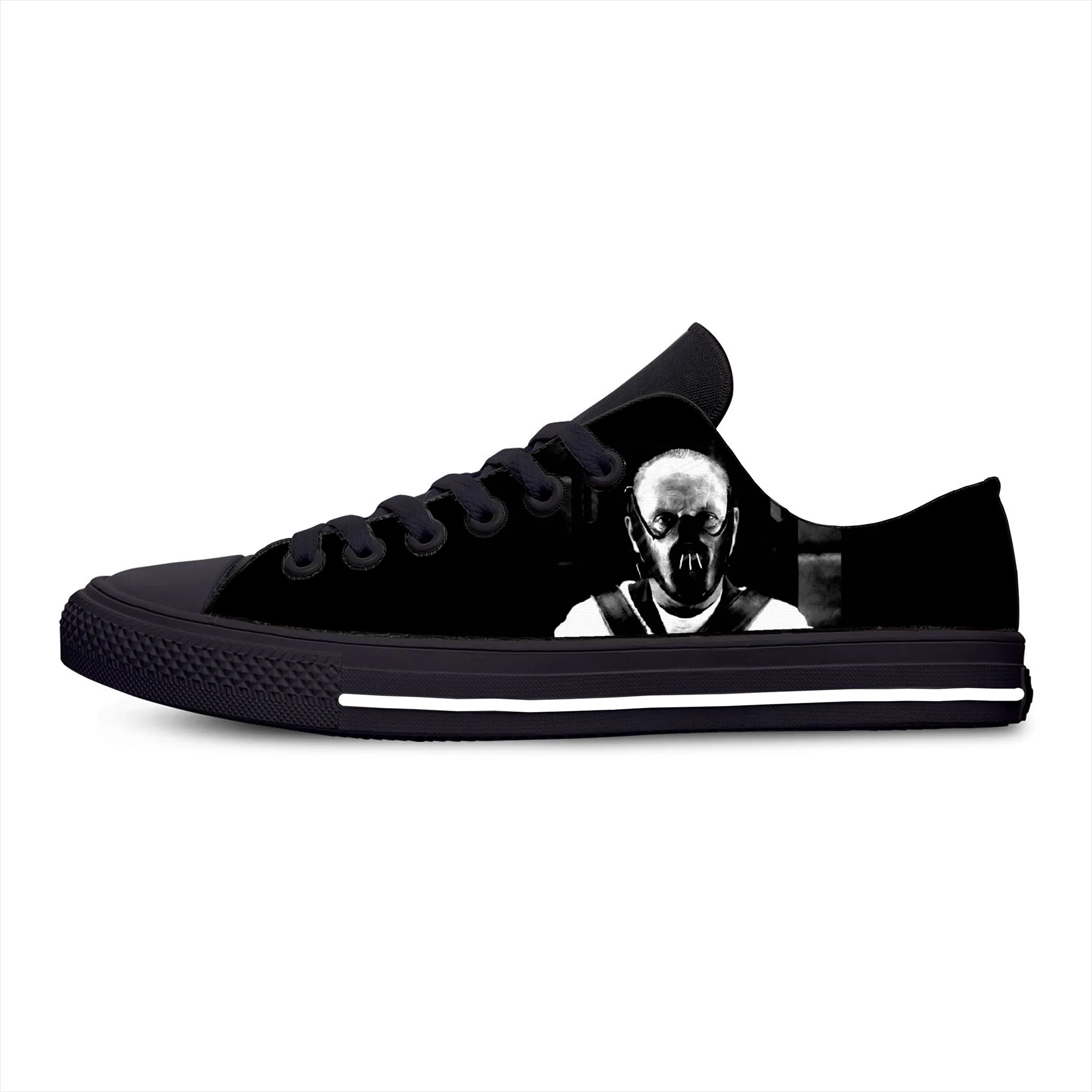 The Silence of The Lambs Hannibal Lecter Horror Casual Cloth Shoes Low Top Lightweight Breathable 3D Print Men Women Sneakers