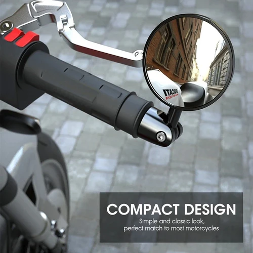 Imagen 2 del producto Espejo retrovisor para motocicleta, 2 uds., 7/8 "", extremo del manillar, espejo retrovisor plegable, espejo lateral Universal para manillar de motocicleta