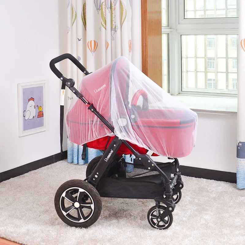 

2024 Hot Baby Stroller Mosquito Net Pushchair Cart Insect Shield Net Mesh Safe Infants Protection Mesh Cover Baby Stroller Parts