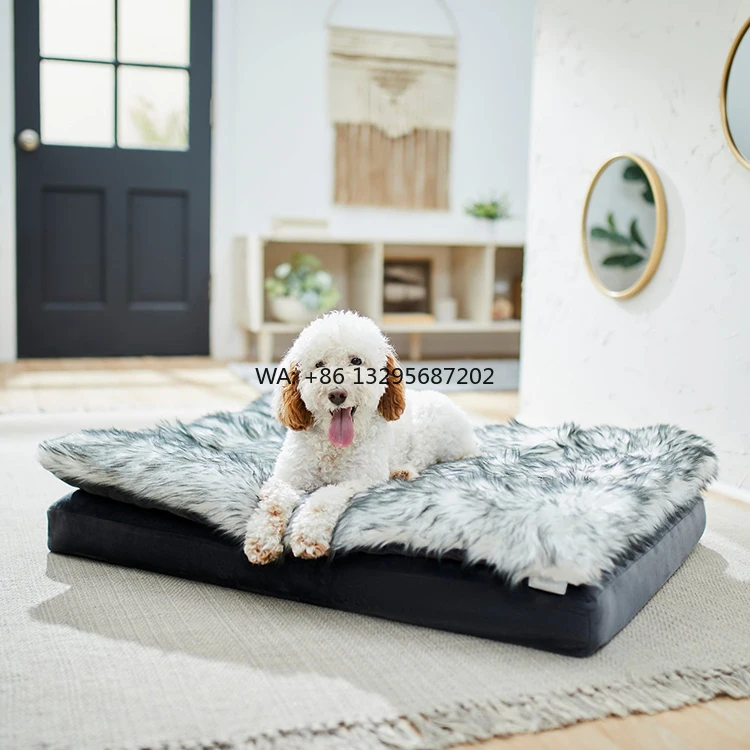 

Faux Fur Luxury Dog Bed Eco Friendly Plush Indestructible Home Outdoor Travel Warm Mat Eco Friendly Dog Beds