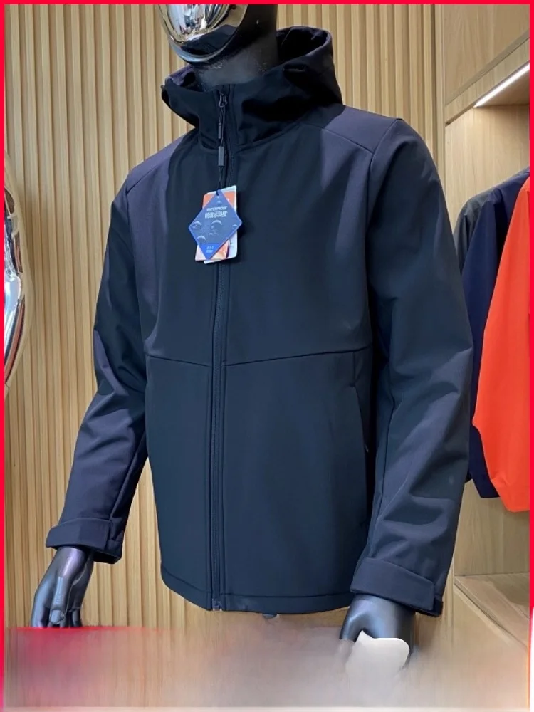 

Уличное мужское теплое пальто с капюшоном на подкладке ell Jaet, ветрозащитное водоотталкивающее бархатное пальто с капюшоном для пар