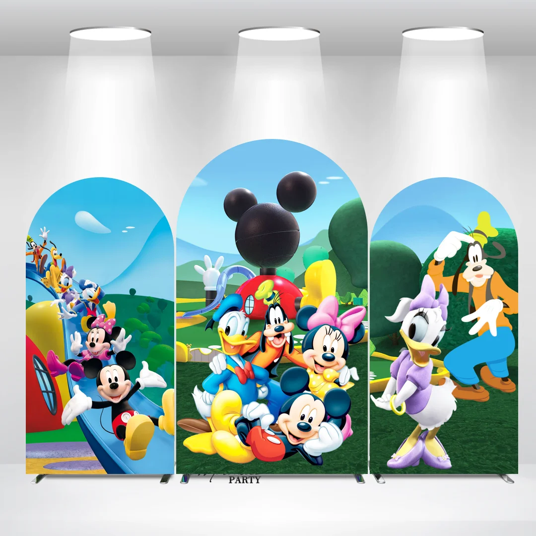 Mickey Donald Duck Baby Shower Birthday Arch Backdrop Cover