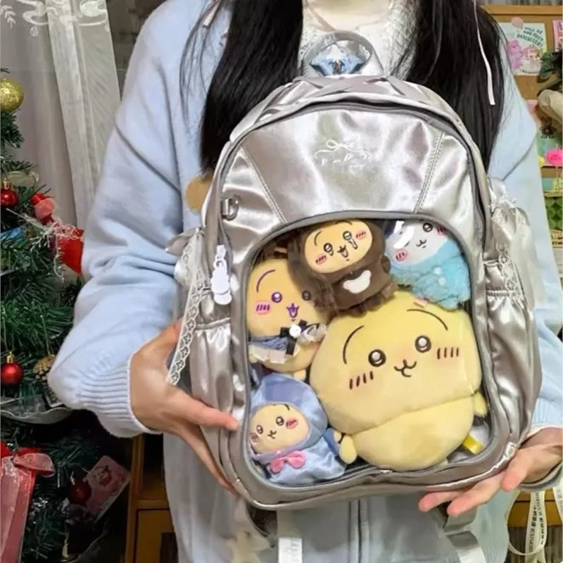 

Japanese Sweet Cute Bow Backpack Women Detachable Anime JK Style Ita Bag Ladies Transparent Large Capacity Student Schoolbag New