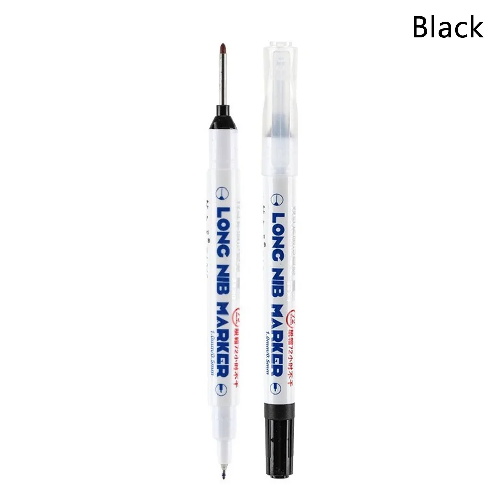 

10pcs/set Oil-Based Ink Long Head Marker Pens Doule-Tip 20mm Deep Hole Deep Hole Markers Waterproof Multi-Purpose