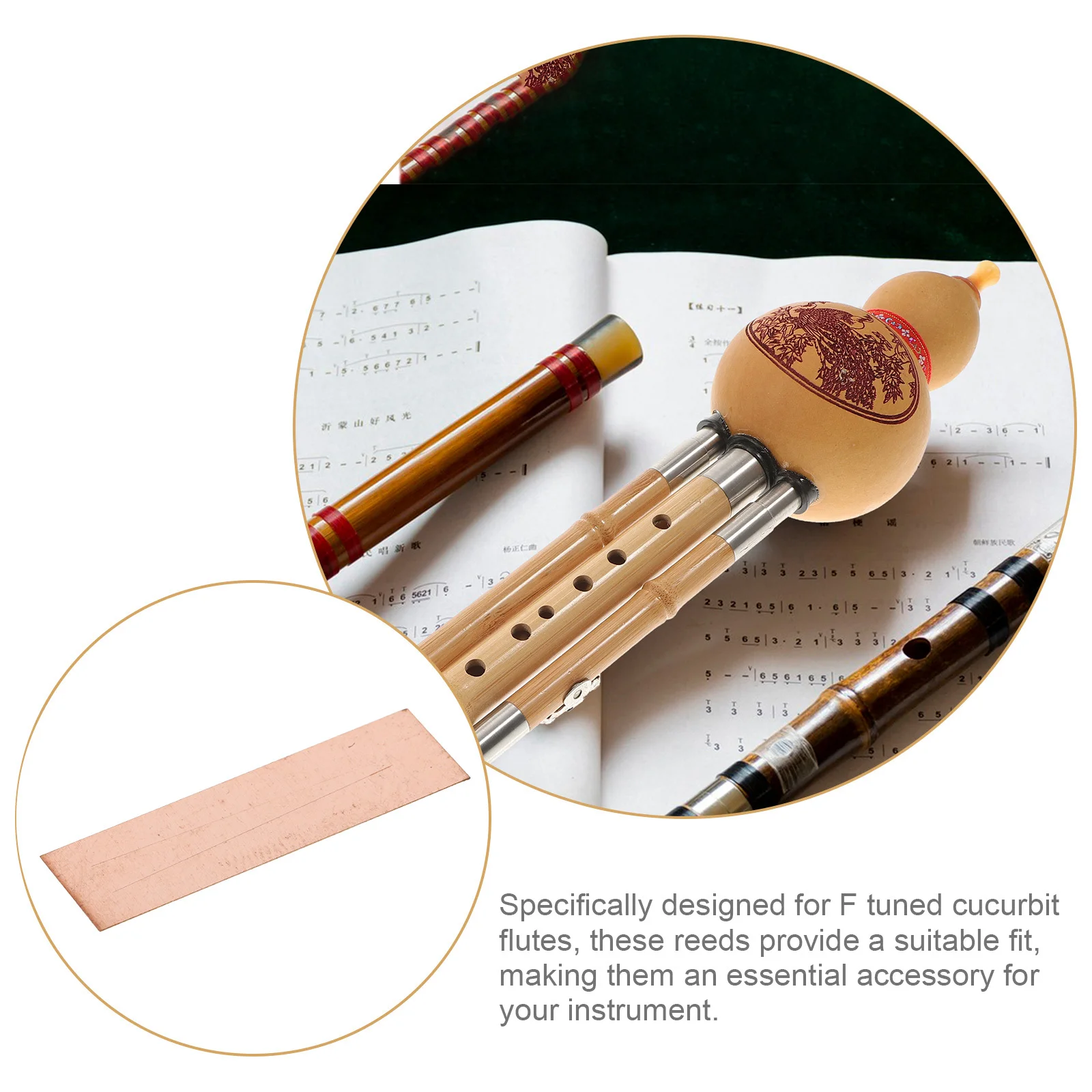 3 قطعة القصب Bawu النحاس القرعيات الناي F مفتاح استبدال أجزاء دائم آلة موسيقية اكسسوارات النحاس القصب أجزاء