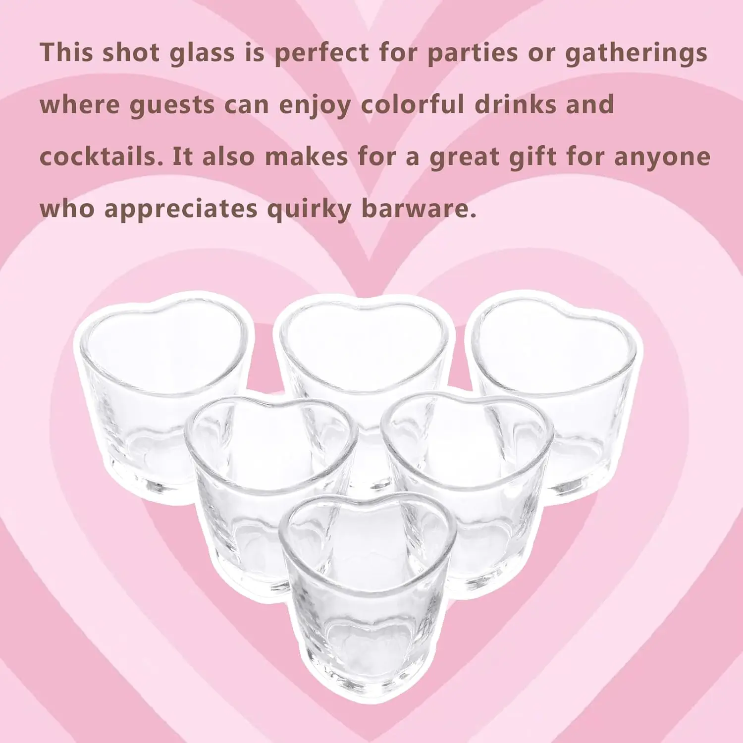 6-teiliges herzförmiges Kunststoff-Gläser-Set/Rosa Kunststoffbecher ist nicht zerbrechlich/Valentinstag-Party-Dekorationszubehör/Soju-Schnapsgläser – Detail 10
