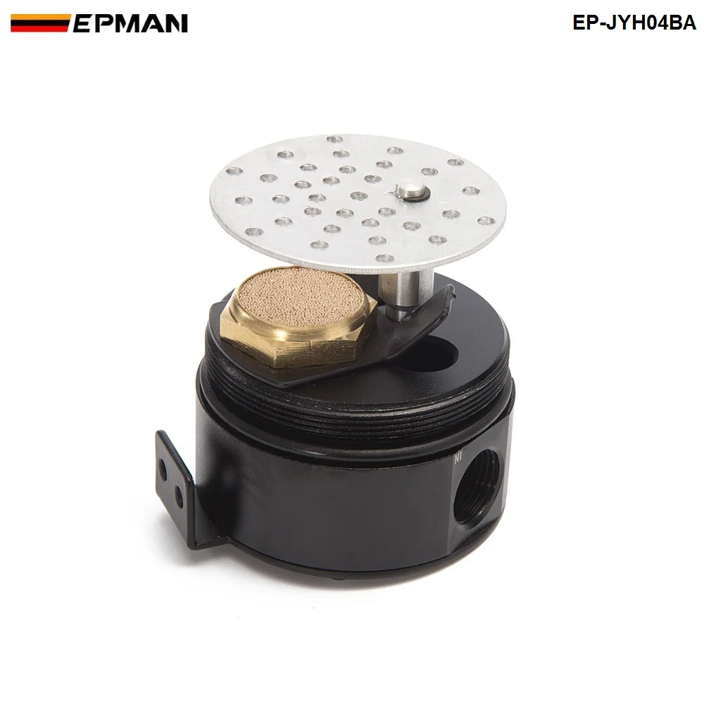 EPMAN New Black Racing Baffled Aluminium 3-Port Oil Catch Can/Tank/Air-Oil Separator Universal EP-JYH04BA