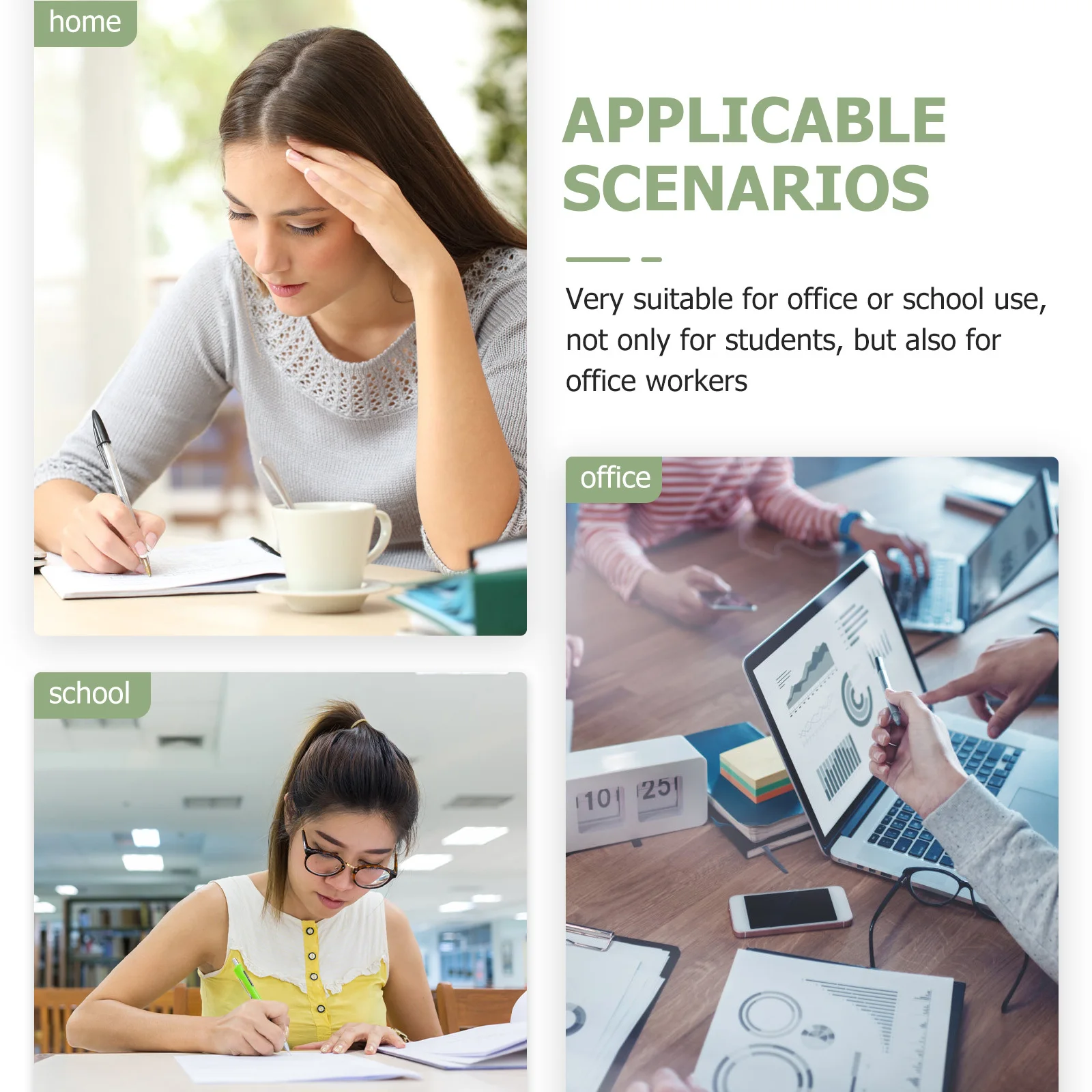 

3pcs Six Holes Loose-Leaf Refill Papers Thick Smooth For Office School Notebook Replacement Core Notepad Inner Sheets Student