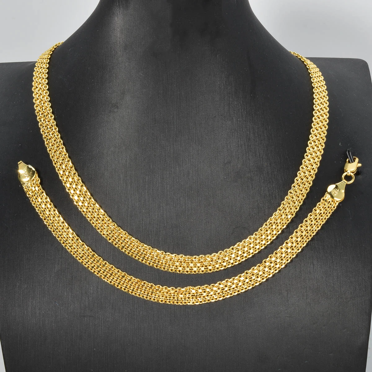 2024 Trend Wide Copper Jewelry Set for Women Vintage Hip Hop Ladies Party Necklace Friend Cuff Engagement Bracelet Accessories