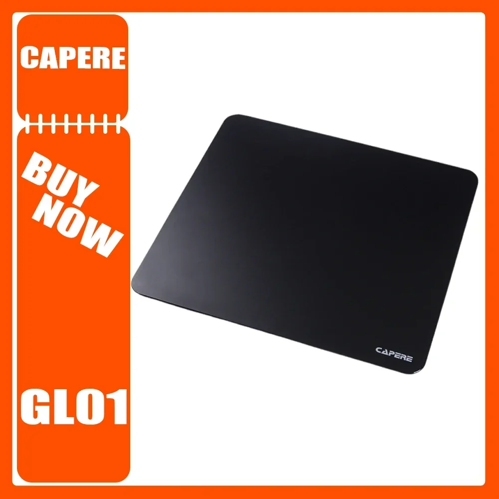 Capere GL01 Glass Mouse Pad Anti Slip Waterproof Fully Tempered Smooth E-sports Gaming Mouse Pad Black Minimalist Gaming Gifts