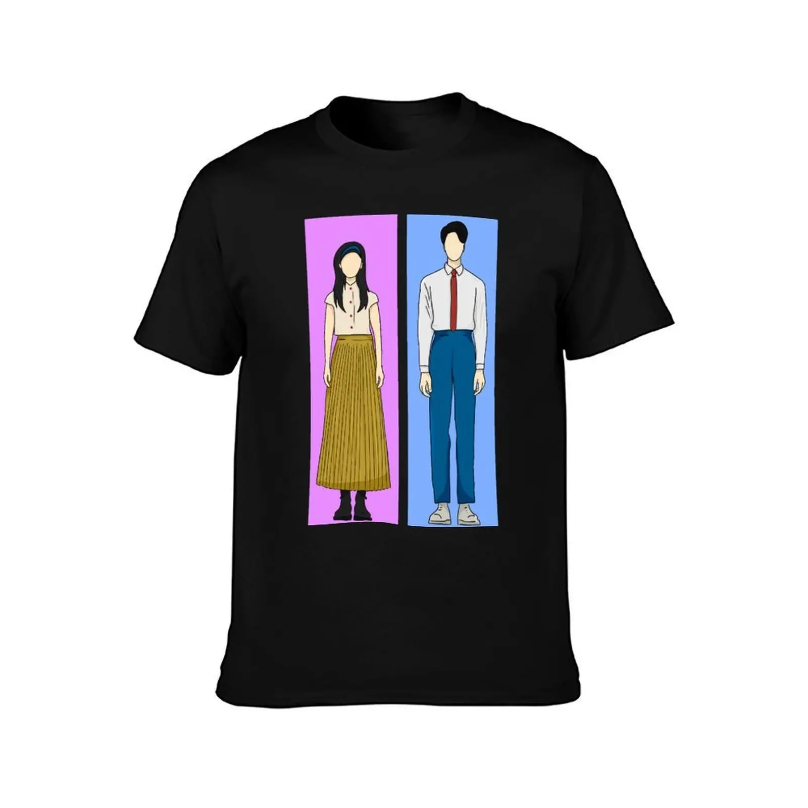 Claire and Oliver Boxes - Maybe Happy Ending T-Shirt Summer Casual Cotton Tee Oversized Streetwear Tops Vintage Graphic Print