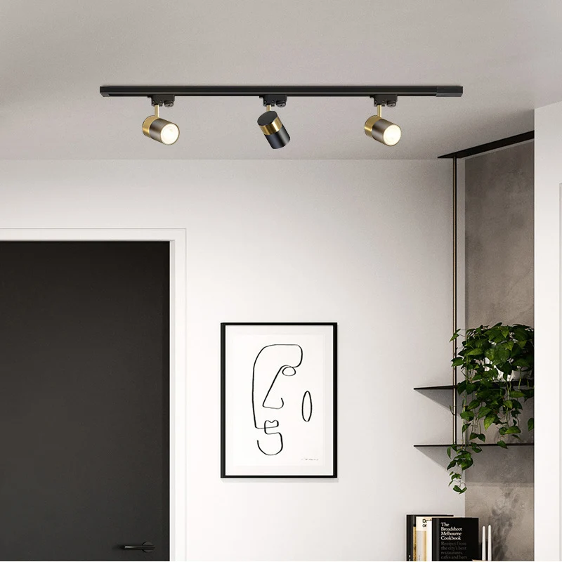 Faretto a binario GU10 lampadina sostituibile illuminazione a soffitto a Led 110-265V illuminazione a binario per lampada a binario per soggiorno