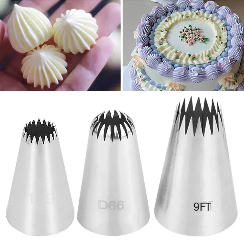 #199#D66#9FT Stainless Steel Pastry Nozzles Icing Piping Tips For Cupcake Dessert Cookies Decorating Pastry Cream Nozzles