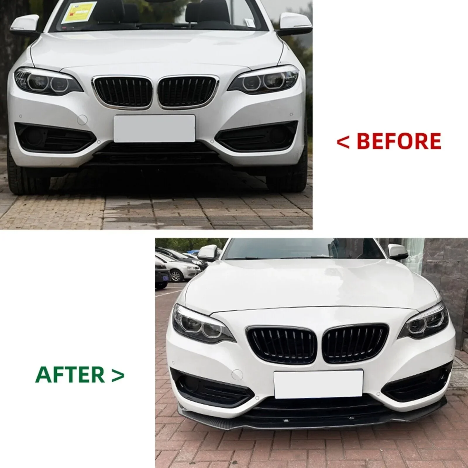 

3Pcs Black ABS Front Lip Splitter Blade For BMW F22 220i 225i 228i 2014-2019 Front Lip Car Bumper Exterior Mod Accessories