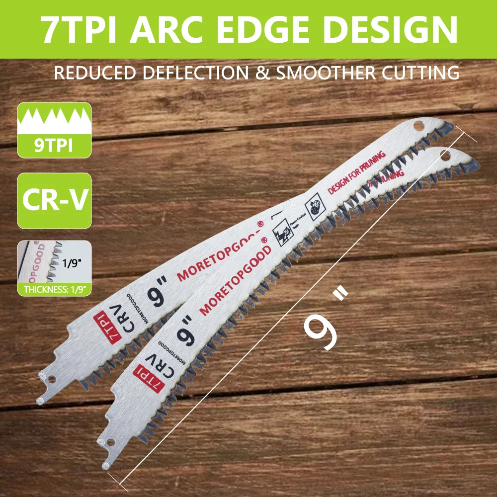 3PCS 7T Arc Edge Reciprocating Saw Blade, Japanese Teeth with Curved Edge Wood Pruning Saw Blades for Tree Trimming
