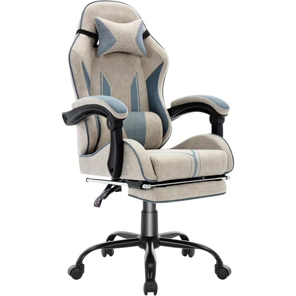 

Kids Gaming Chair with Footrest and Lumbar Support, Cute Ergonomic Gaming Chair, Racing Reclining Computer Gaming Chair