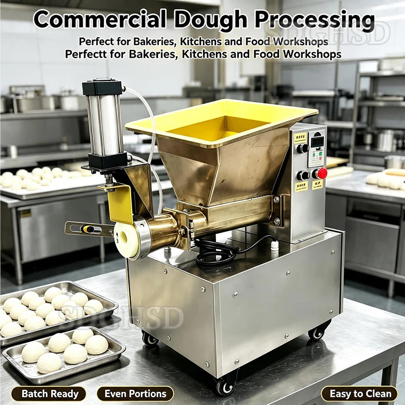 Pizza Chapati Bread Making Dough Ball Cutting Dividing and Rounder Rolling Volumetric Divider Machines
