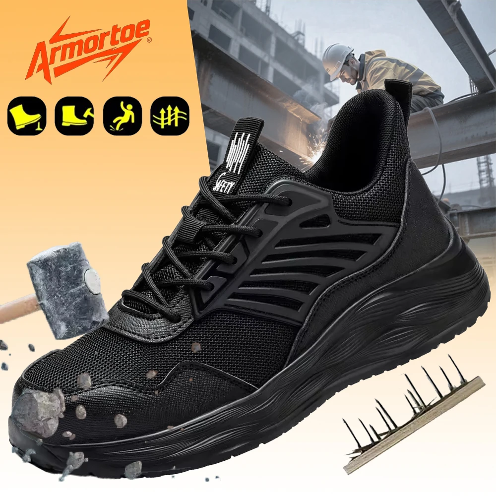 

ArmorToe Steel Head Four Seasons Models Of Safety Shoes Anti-smash Anti-stabbing Comfortable Breathable Work Shoes #Armor2688